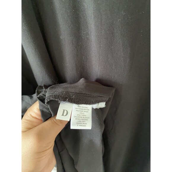 Ann Taylor LOFT Solid Loose Oversized T-Shirt Button Shirt Midi Dress Black - Picture 5 of 13